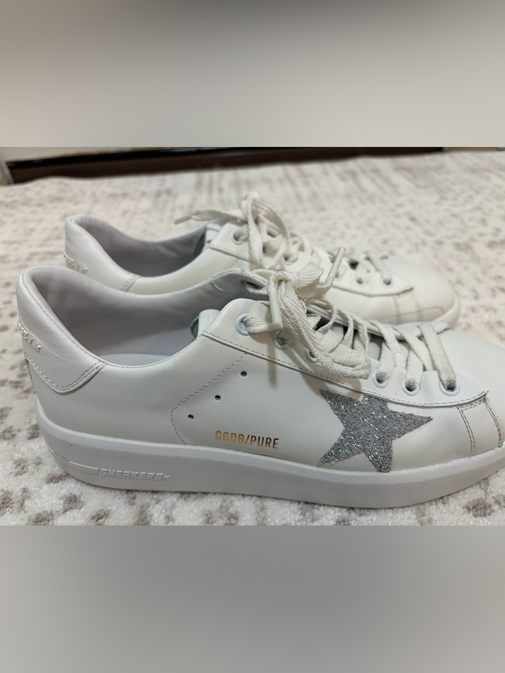 Golden Goose Pure Star Swarovski Italian Leather Sneakers - Picture 1 of 6